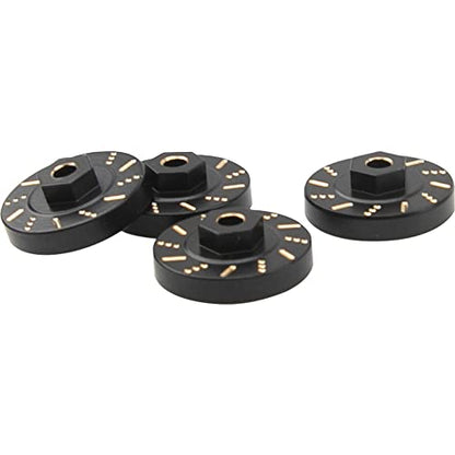 ShareGoo Aluminum Extended 7mm Hex Wheel Hubs & Brass Wheel Hex Adapter Balance Weight Compatible with Axial SCX24 1/24 RC Crawler Car (Black) - color: Black