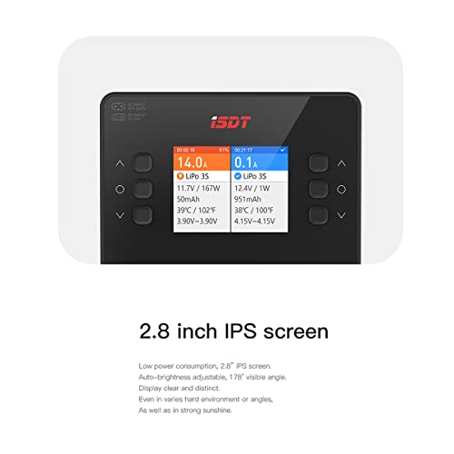 ISDT K2 AIR Lipo Battery Balance Charger Discharger 1-6S AC 200W DC 500Wx2 20A Smart Charger for Life, Lilon, LiPo, LiHv/Pb/NiMH Battery Balance Charger