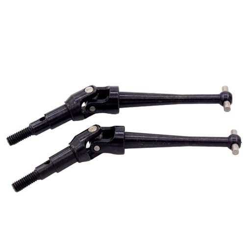 2X Transmission Axle for RC Cars, Metal Driveline Axles for DIY Projects in Scale 1/16- Black - color: Black