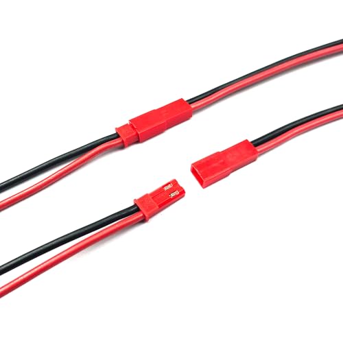 10 Pairs JST SYP 2 Pin Plug Connector Male Female Plug with 20 AWG Soft Silicone Cable Wire for RC Toys Battery LED Lamp Strip