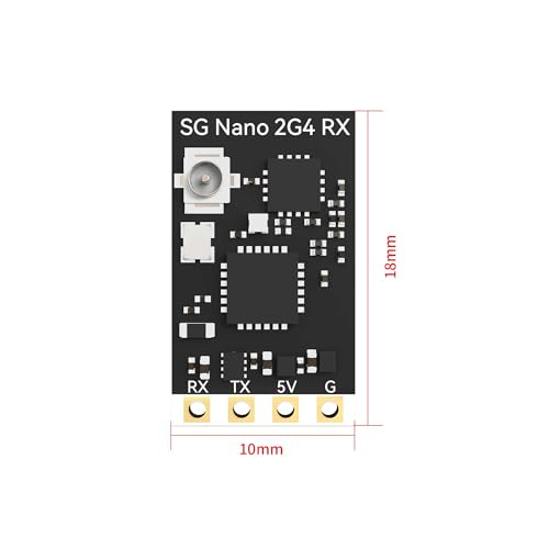 SkyGuy ELRS FPV Receiver - 2.4ghz ExpressLRS Nano Receiver Drone RX Module with 78mm UFL T Antenna for FPV Drone Tiny Whoop Fixed-wing RC Plane