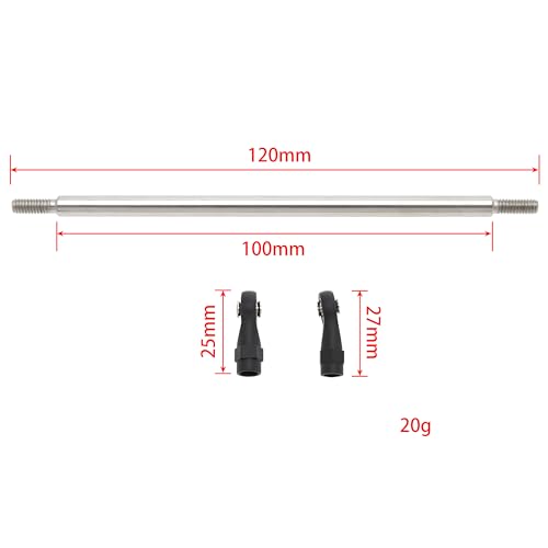 MEUS RACING 1/10 Links Steel Chassis Links Kit for Traxxas TRX4 Axial SCX10 Tamiya CCO1 Redcat Gen8 1/10 RC Crawler (120mm) - size: 120mm