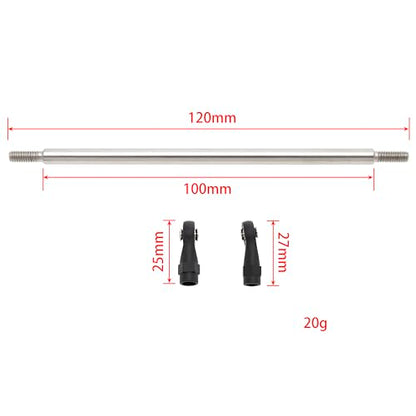 MEUS RACING 1/10 Links Steel Chassis Links Kit for Traxxas TRX4 Axial SCX10 Tamiya CCO1 Redcat Gen8 1/10 RC Crawler (120mm) - size: 120mm