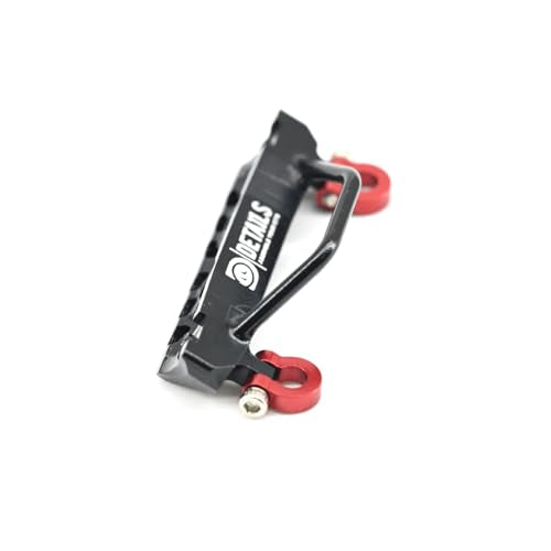 Details RC Aluminum Alloy Front Bumper with Red Shackles for Axial SCX30 Jeep Wrangler, 1/30 Scale RC Car Upgrade Part (Black) - color: Black