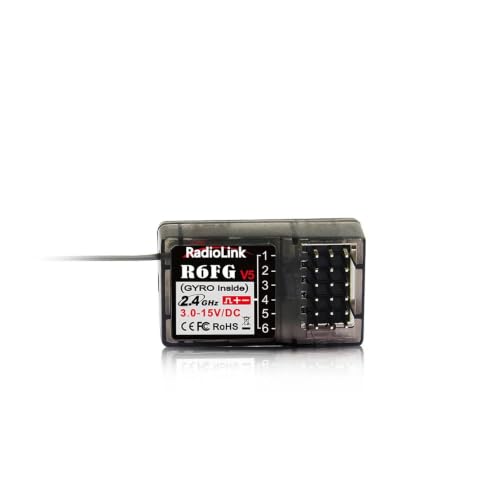2.4GHz RC Receiver 4-12CH SBUS PPM PWM, DSSS FHSS Anti-Interference RSSI Telemetry Gyro Waterproof, Fits AT10II T8FB RC6GS for FPV Drone RC Car (R6FG) - style: R6FG