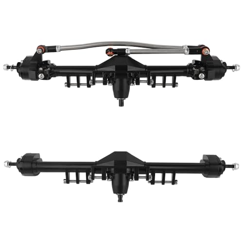 Metal Front and Rear Portal Axle Completes Set with Servo Mount for Axial 1/10 RC Crawler Capra 1.9 UTB AXI03004 AXI03000T1 T2 Buggy F9 Upgrade Parts (Black) - color: Black