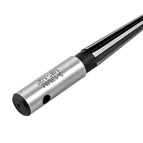 QWORK® Tapered Reamer (1/8" / 3mm - 1/2" / 13mm) Straight Flute Handle T Handle Tapered Reamer Tool for Wood Plastic, Carbon steel