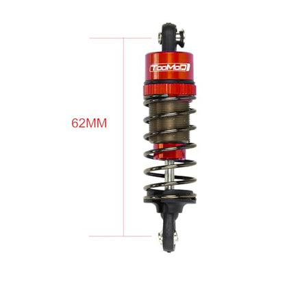 1/10 62MM RC Oil filled Shock Absorbers kit for Tamiya TT-01 TT-02 / Hyper Go 1/14 H14BM 14209 / Losi v100 Upgrades Replace Parts (Red) - color: Red