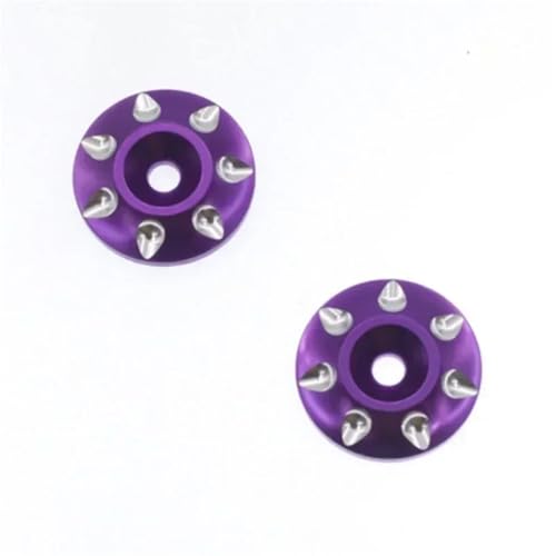 For RC Car 1/10 1/8 CatRC 2pcs Metal Wing Mounting Tail Washer M3 Screw Gasket Remote Control Off Road For Buggy Short Course Truck Parts Models(Purple) - color: Purple