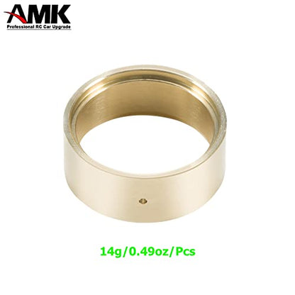 4Pcs SCX24 Brass Wheel Weights 1.0 Beadlock Wheels Bead Lock Rings for 1/24 RC Crawler Car TRX4M Updates 1/18 Scale Accessories