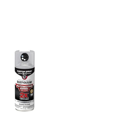 Rust-Oleum 2X Automotive Enamel 5-in-1 Spray Paint, Gloss Clear | Fast Dry, Adjustable Custom Spray Dial, Multi Surface (Metal, Wood, Plastic and More), Any Angle, Ultimate Coverage - color: Gloss Clear, size: 12 Ounce (Pack of 1)