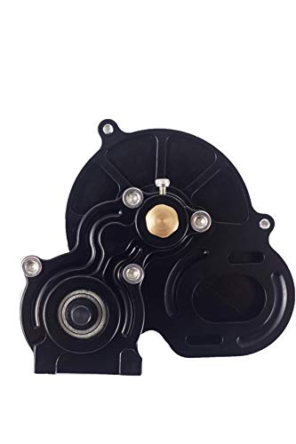 1/10 RC Car Transmission Case Gearbox with Gear Full Alloy Assembled for SCX10 SCX10 II 90046 90047 RC Crawler Car, Black - color: Black
