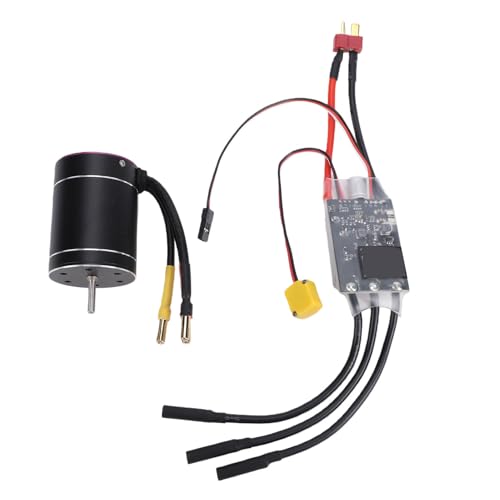 Drfeify RC Brushless Motor ESC Combo, 6400KV 75A with 2-3S LiPo Battery Protection for 1/10 1/8 Scale RC Cars Boats