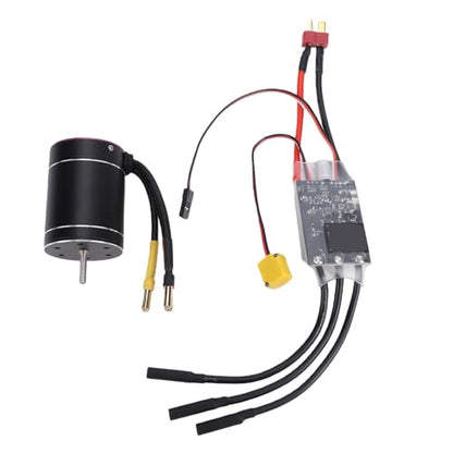 Drfeify RC Brushless Motor ESC Combo, 6400KV 75A with 2-3S LiPo Battery Protection for 1/10 1/8 Scale RC Cars Boats