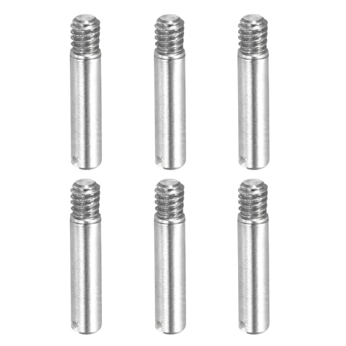 MECCANIXITY 6 Pcs M2 x 10mm Slotted Cylindrical Pins, 304 Stainless Steel Dowel External Thread Locating Parallel Pins Shelf Support Peg Pin for Furniture Installation, DIY Project - size: M2 x 10mm