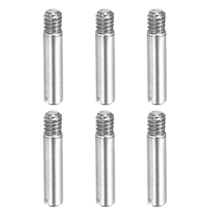 MECCANIXITY 6 Pcs M2 x 10mm Slotted Cylindrical Pins, 304 Stainless Steel Dowel External Thread Locating Parallel Pins Shelf Support Peg Pin for Furniture Installation, DIY Project - size: M2 x 10mm