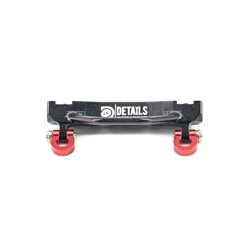 Details RC Aluminum Alloy Front Bumper with Red Shackles for Axial SCX30 Jeep Wrangler, 1/30 Scale RC Car Upgrade Part (Black) - color: Black