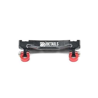 Details RC Aluminum Alloy Front Bumper with Red Shackles for Axial SCX30 Jeep Wrangler, 1/30 Scale RC Car Upgrade Part (Black) - color: Black