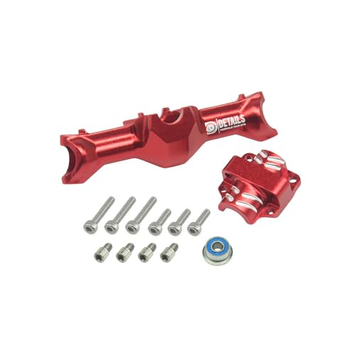 Hobby Details Aluminum Rear Axle Gear Box Skid Link Wheel Upgrade Set for 1/30 Axial SCX30 Jeep Wrangler RC Cars, Red (Front Axle) - color: Front Axle