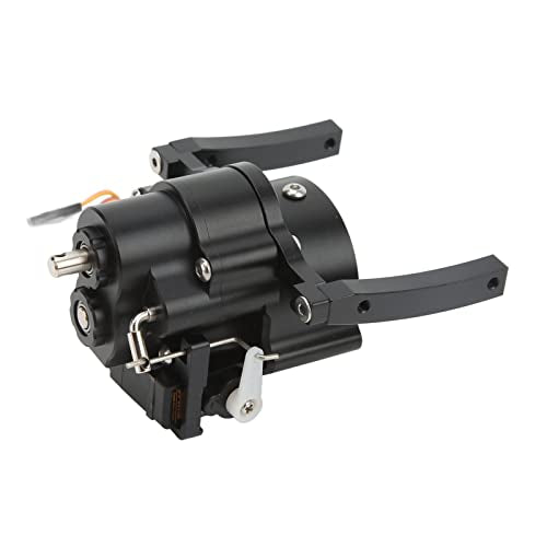 RC Front Gear Box Aluminium Alloy Double Speed CNC Machined for SCX10 1/10 Crawler Anodized Surface Gear Box for RC Car Enthusiasts (Black) - color: Black