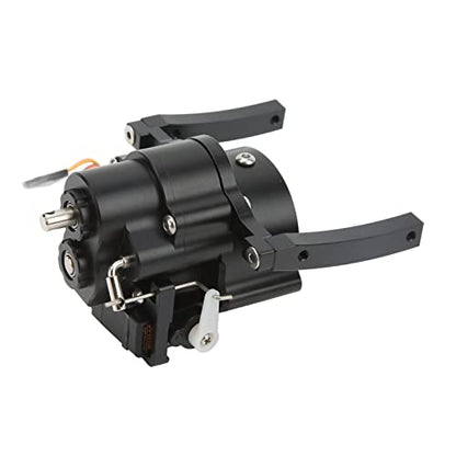RC Front Gear Box Aluminium Alloy Double Speed CNC Machined for SCX10 1/10 Crawler Anodized Surface Gear Box for RC Car Enthusiasts (Black) - color: Black