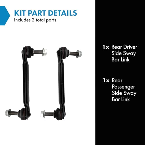 TRQ Rear Driver and Passenger Side Sway Bar Link Set 2 Piece Compatible with 17-22 Jeep Compass All Wheel Drive 15-22 Renegade All Wheel Drive 23-24 Compass 2023 Renegade 19-23 Fiat 500X - style: PSA29022