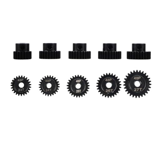 5Pcs Metal Steel 48P Pinion Gear Sets with Hex Key for RC Car, Truck & Off-Road Vehicles (26T 27T 28T 29T 30T) - style: 26T 27T 28T 29T 30T