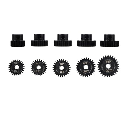 5Pcs Metal Steel 48P Pinion Gear Sets with Hex Key for RC Car, Truck & Off-Road Vehicles (23T 24T 25T 26T 27T) - style: 23T 24T 25T 26T 27T