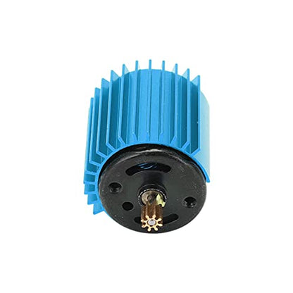 2 Speed 370 Brushed Motor, RC Brush Motor, Heat Dissipation High Speed High Efficiency RC Brush Motor Metal Gear with Heat Sink for WPL RC Car (Blue)