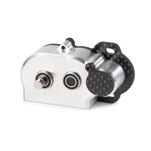 Straight Axle Transmission NOD Tiny Gearbox with Adapter Plate, Silver | 4:1 Low Gear Ratio, with 48P 44T Spur Gear, Fit for Axial AR44 AR45 AR60 Enduro Vanquish F9 F10 - color: Silver