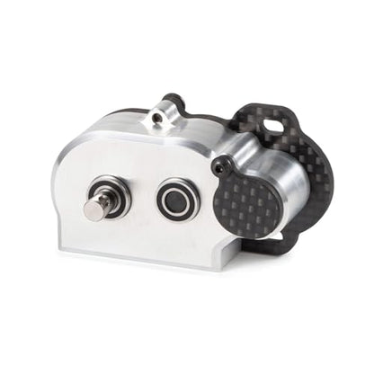 Straight Axle Transmission NOD Tiny Gearbox with Adapter Plate, Silver | 4:1 Low Gear Ratio, with 48P 44T Spur Gear, Fit for Axial AR44 AR45 AR60 Enduro Vanquish F9 F10 - color: Silver