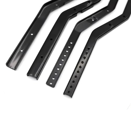 RC Crawler Frame Parts For Axial For SCX10 III 1/10 Wheelbase Adjustable Metal For Chassis Frame Rail Set RC Crawler Upgrade Parts(Black) - color: Black