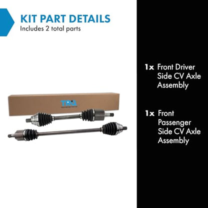 TRQ Front Driver and Passenger Side CV Axle Assembly Set 2 Piece Compatible with 2012-2013 Volkswagen Beetle Automatic Transmission 2014 Beetle 2.5L Automatic Transmission - style: CSA55708