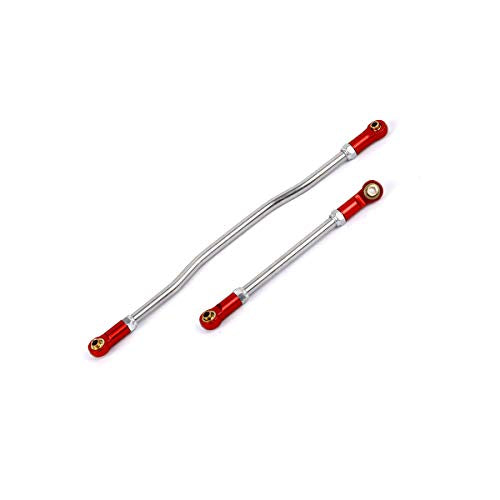 Aluminum Steering Links Kit for Axial Capra 1.9 UTB RC Crawler Upgrade (Red) - color: Red