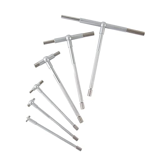 Beslands 6 Pc Telescoping Gage Set, T-Bore Hole Gauges, High Precision Telescopic Bore Gauge with a Portable Case(Range 5/16" - 6") - size: T-Gauges 5/16" to 6" with case