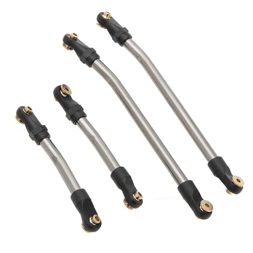 MEUS Racing SCX24 Links High Clearance Chassis Links & Steering Links Set for Axial 1/24 SCX24 Deadbolt AXI90081 B17 AXI00004 RC Crawler (Titanium Alloy) - color: Titanium