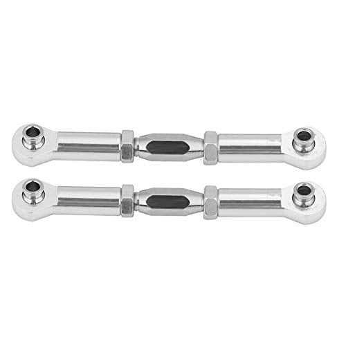 RC Steering Linkage, RC Steering Rod CNC Machined Servo Link Pull Rod for RC Car Upgrade Parts(Silver) Rc Car Steering Linkage Rc Truck Steering Linkage 1/24 Servo Linkage