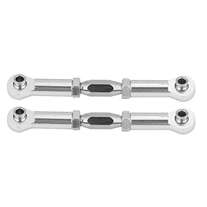 RC Steering Linkage, RC Steering Rod CNC Machined Servo Link Pull Rod for RC Car Upgrade Parts(Silver) Rc Car Steering Linkage Rc Truck Steering Linkage 1/24 Servo Linkage