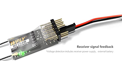 WFLY RC Receiver 2.4GHz Micro 4CH RC Receiver (W.Bus Compatible with S.Bus) USB RF204W