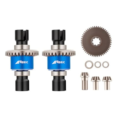 Alloy Front Rear Differential Diff & Spur Input Gear Kit for HyperGO 1/16 H16BM H16PL H16GT H16DR 16207 16208 16209 16210 1/14 H14BM 14209 14210 14301 14303 Upgrades Part Blue - color: Blue