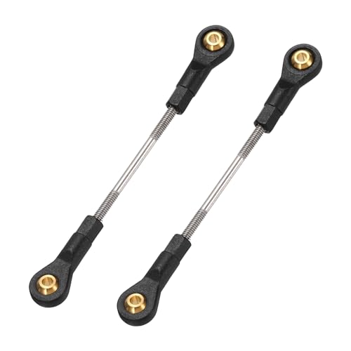 MECCANIXITY 2Pcs RC Boat Push Rod, 304 Stainless Steel Lever Steering Linkage Tie Rods with M2 Ball Head Joint for RC Car Boat Helicopter DIY Model Parts, 58-68mm - size: 58-68mm