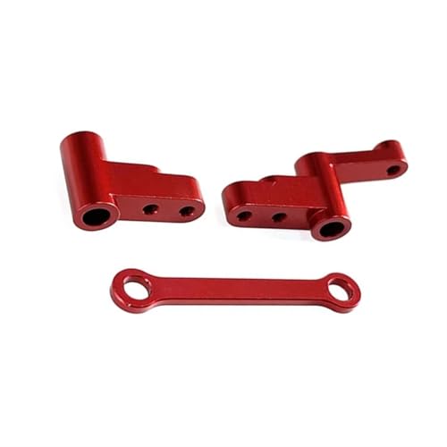 RC Car Accessories Compatible with MJX 14301 14302 1/14 RC Car Upgraded Parts Accessories Steering Assembly Steering Arm Set(Red) - color: Red