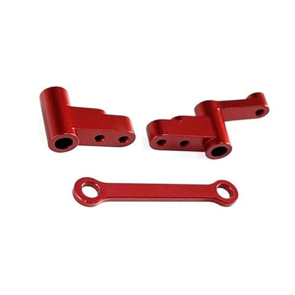 RC Car Accessories Compatible with MJX 14301 14302 1/14 RC Car Upgraded Parts Accessories Steering Assembly Steering Arm Set(Red) - color: Red