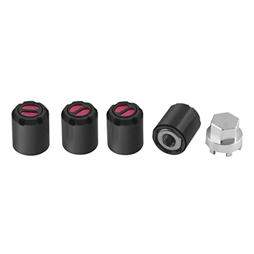 DJX 4PCS Aluminum M2.5 Wheel Nut Center Cap Locking Hubs for TRX-4M TRX4M Etc 1/18 RC Crawler Car (Black and Red) - color: Black&red
