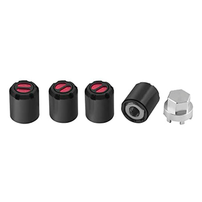 DJX 4PCS Aluminum M2.5 Wheel Nut Center Cap Locking Hubs for TRX-4M TRX4M Etc 1/18 RC Crawler Car (Black and Red) - color: Black&red