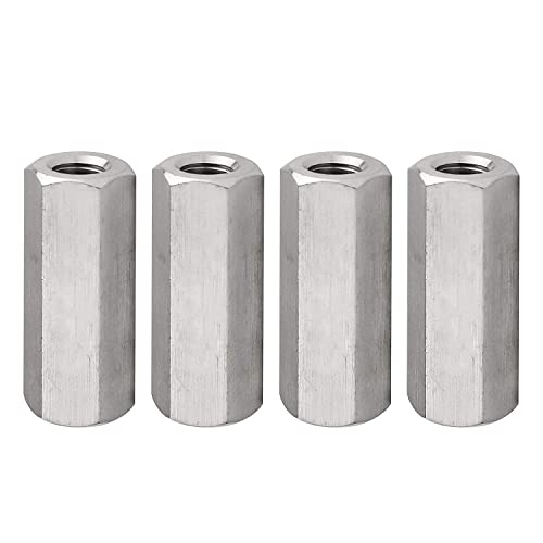 M10 X 1.5-Pitch 60mm Length Hex Width17mm Metric Hex Coupling Nut 304 Stainless Steel Rod Coupling Nuts Pack of 2