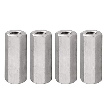 M10 X 1.5-Pitch 60mm Length Hex Width17mm Metric Hex Coupling Nut 304 Stainless Steel Rod Coupling Nuts Pack of 2