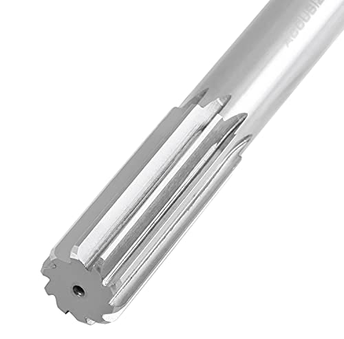 Accusize Industrial Tools 1'' H.S.S. M2 Straight Shank Straight Flute Chucking Reamer, Flute Length 2-3/4'', Oal 10-1/2'', 8 Flute, 5015-0285 | 1" HSS M2 Straight Shank Straight Flute Chucking Reamer, Flt Len 2-3/4", OAL 10-1/2", Right Hand Cut, 8 Flute -
