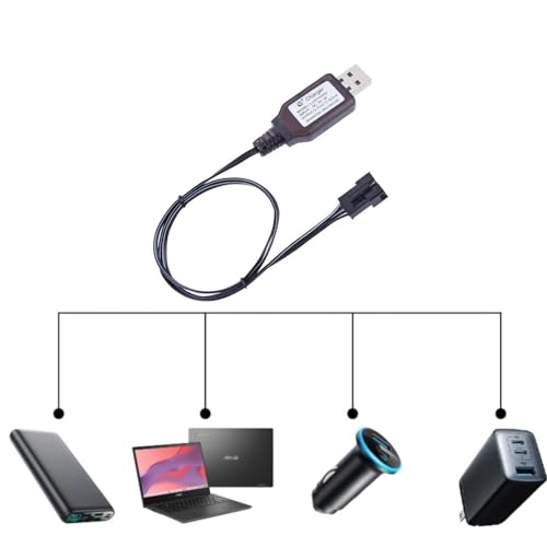 7.4v Battery Charger SM-4P Plug (Positive) 2S li-on Li-po USB Battery for RC Car/RC Boat/Gel Blaster