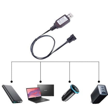7.4v Battery Charger SM-4P Plug (Positive) 2S li-on Li-po USB Battery for RC Car/RC Boat/Gel Blaster